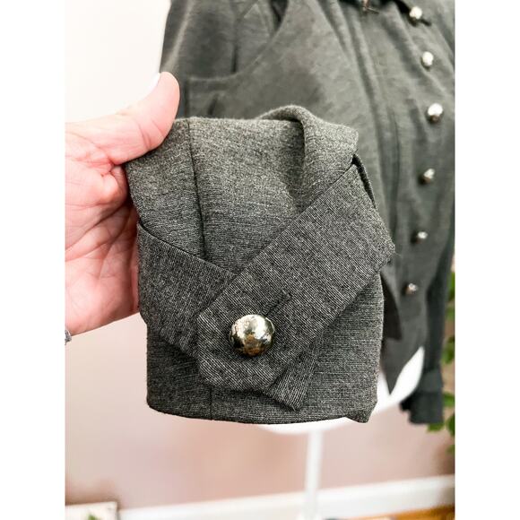 Robert Rodriguez Gray Admiral Military Jacket NWOT Size 6 - Picture 5 of 7